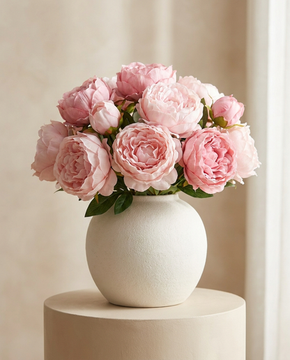 Zijden Pioenrozen Boeket - Roze
