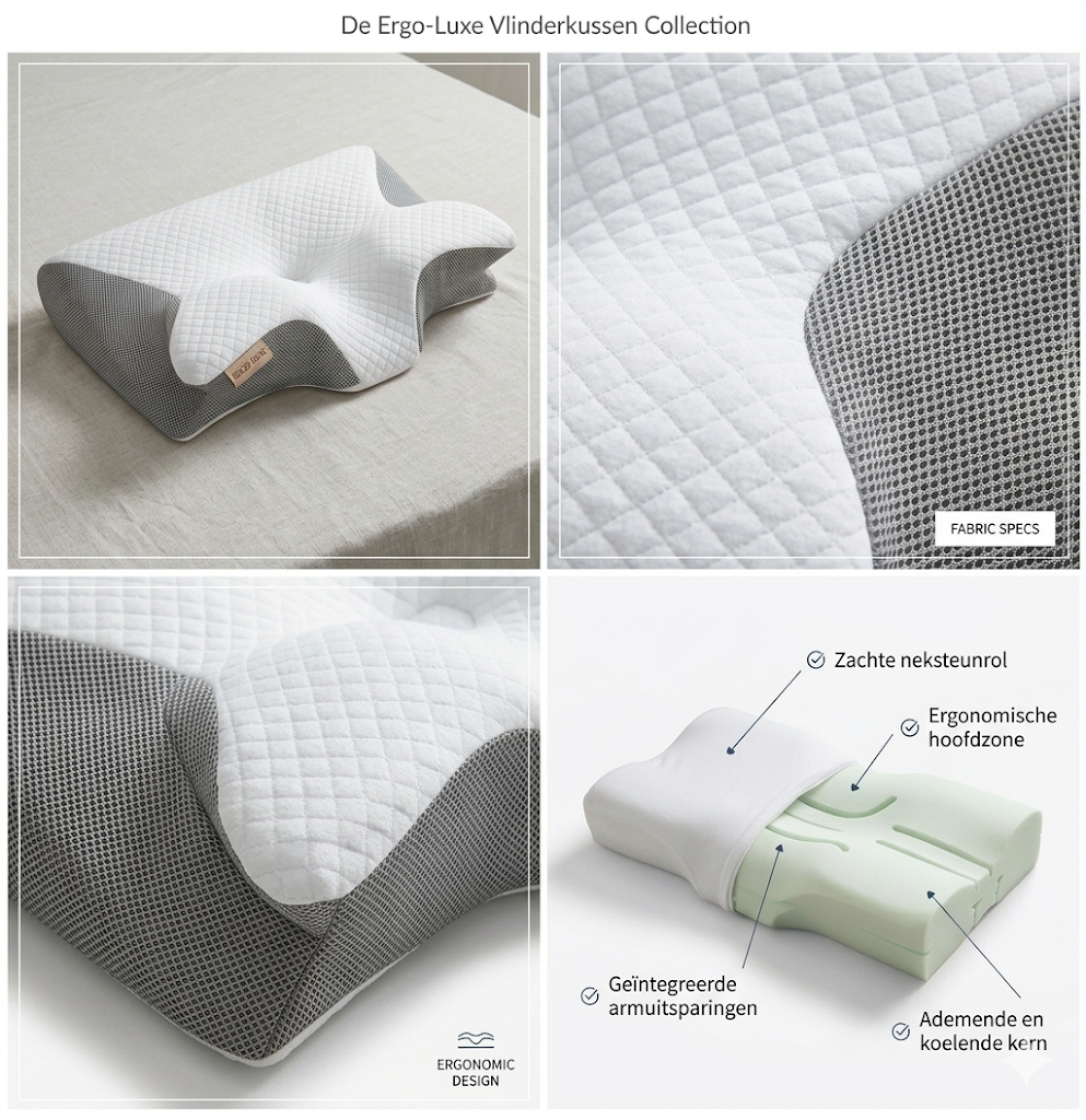 Vlinderkussen – Ergonomisch Traagschuim Nekkussen