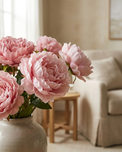 Zijden Pioenrozen Boeket - Roze